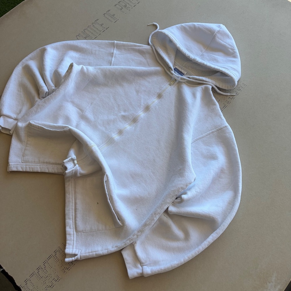 Vintage white blank 90s Fruit of the Loom Zip Hoodie